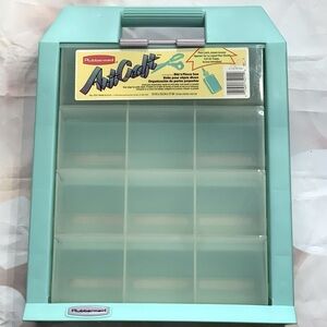 Vintage 1993 Rubbermaid ArtCraft Arts & Crafts Supply Box Small Parts Organizer!